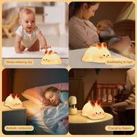 New LED Touch USB Rechargeable Silicone Rabbit Night Light Indoor Atmosphere Light Suitable for Children's Toys Christmas Gifts 6