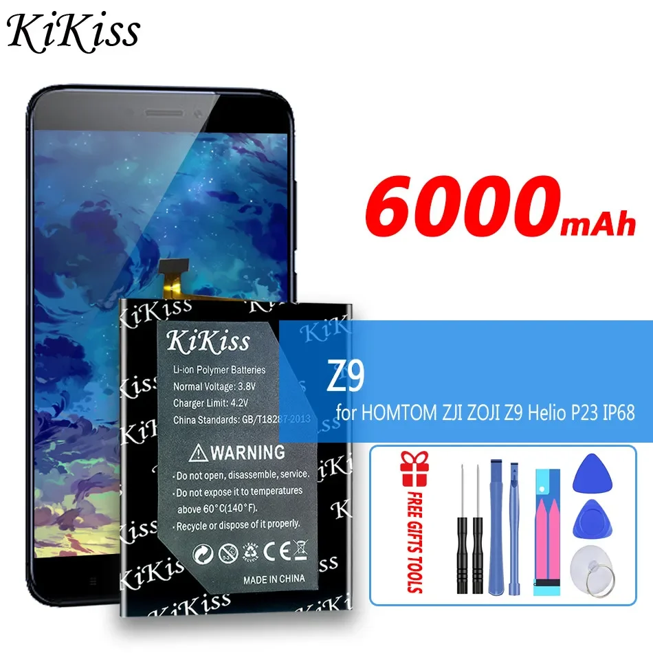 

KiKiss 6000mah Replacement Battery for ZJI ZOJI Z 9 Phone Batteria for HOMTOM ZJI ZOJI Z9 Phone Batterij