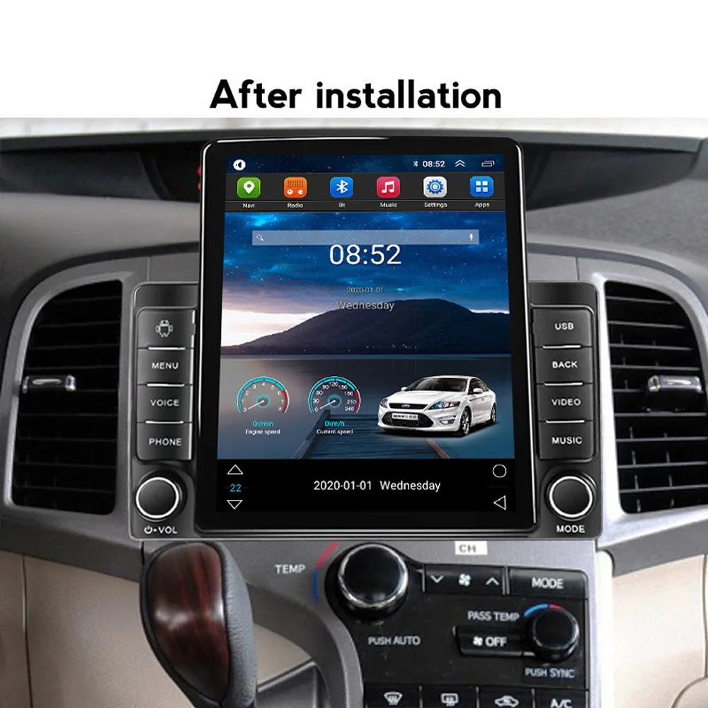 4G 64G Car Radio For Toyota Venza 2008-2016 Android Head Unit Wireless Carplay Android Auto Mirror Link 9 Inch Touch Screen Stereo With Gps Mirror Link Bluetooth Wifi 32eq Fm Rds Radio