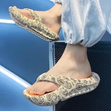 

Мужские дышащие шлепанцы, повседневная обувь на толстой подошве, для улицы, летняя модель 2023