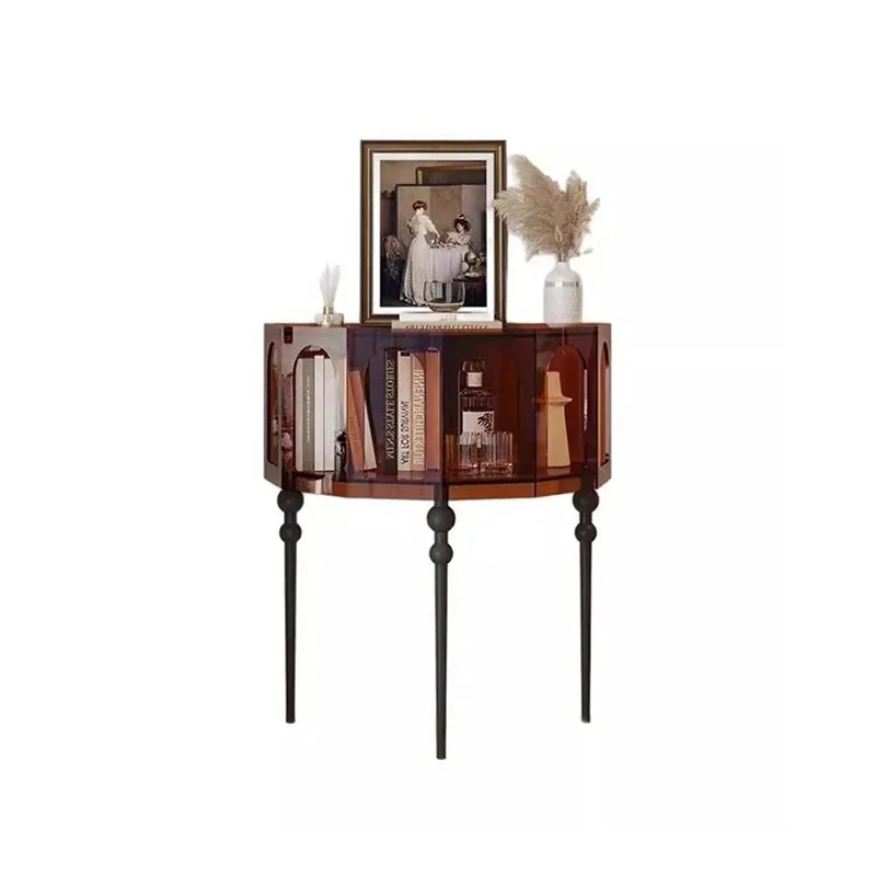 Consolle alla moda in acrilico con portaoggetti Consolle moderne e minimaliste romane Mobili industriali Chic Consola Mueble - immagine 2