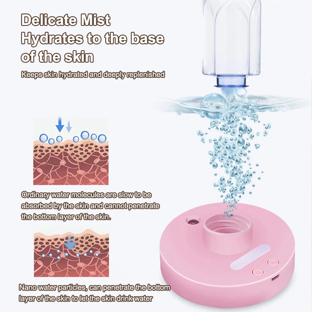 Water Bottle Humidifier Portable 40ml USB Rechargeable Bedroom Bedside Air Diffuser Travel Home Mist Maker