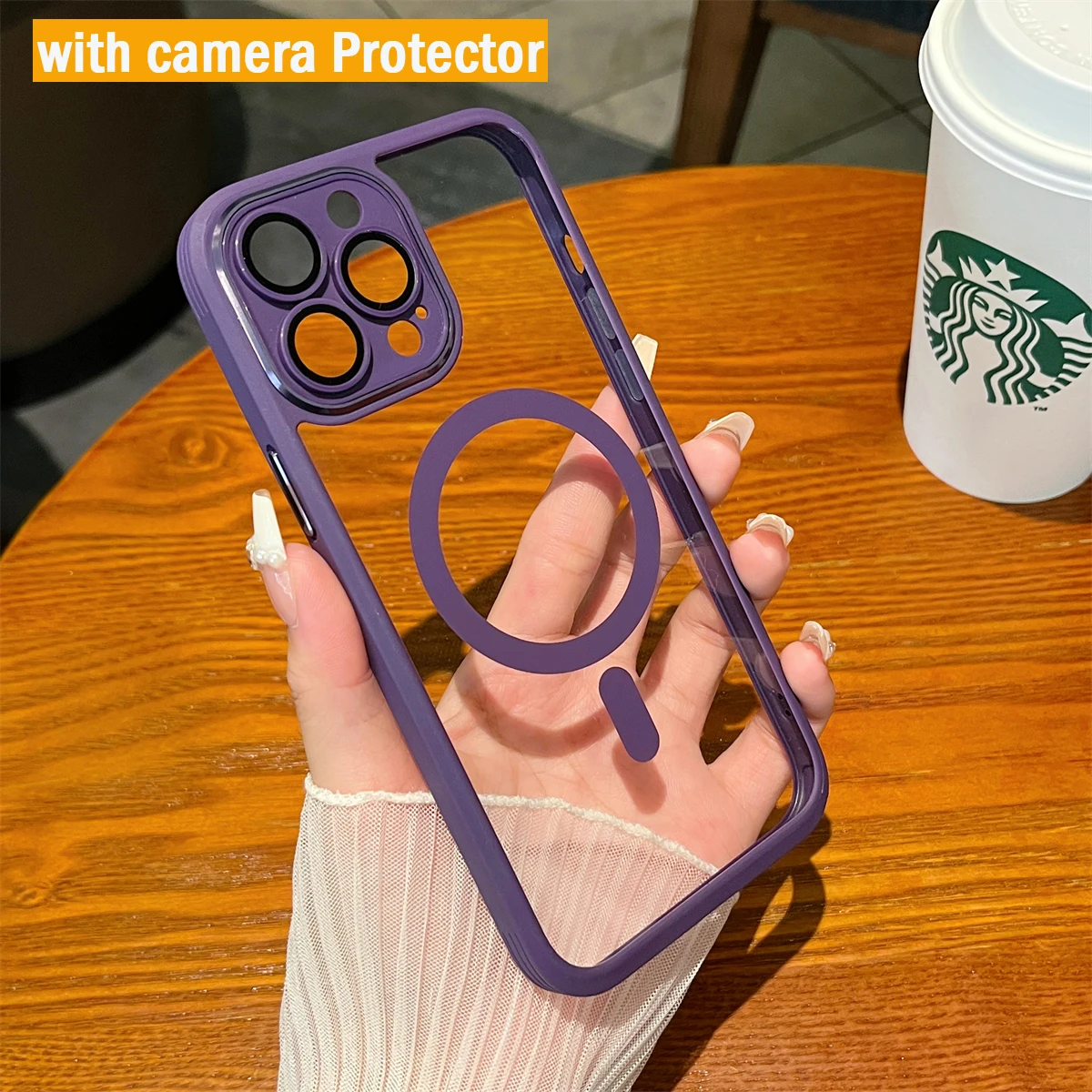 For Magsafe Wireless Charging Transparent Case For iPhone 14 13 Pro Max 14 Plus Clear