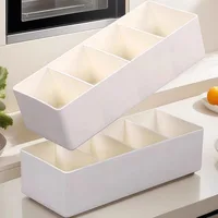 Rectangle Right Angle Storage Box with 3 Partitions - Stackable Drawer & Desktop Organizer for Jewelry, Makeup & Small Items 1