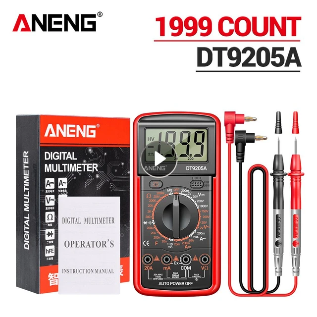 Aneng Dt9205a-12 1999 Comptes Multimètre Numérique Tension Ca/cc Testeur De  Courant Testeur Électrique Multimètre Analogique Professionnel, Mode en  ligne