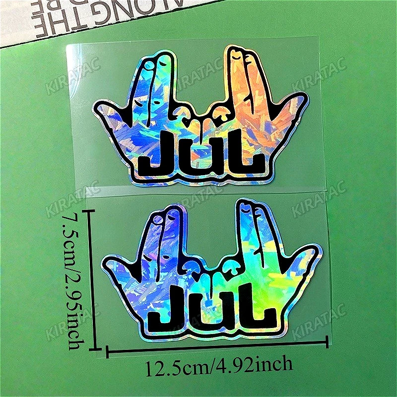 Funny JUL Finger Motorcycle Stickers Waterproof for Motorbike Bike Helmet DIY Scooter Fuel Tank Fairing Vinyl Decal 1PC