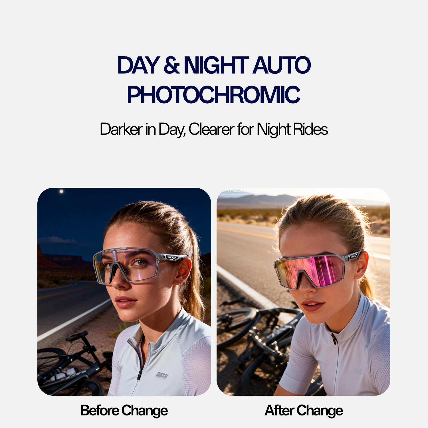 Photochromic UV400 Outdoor Sports Sunglasses