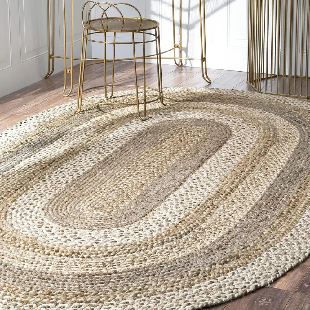 

Carpets Living Room Carpet for Living Room Oval Braided Border Jute Area Rug Free Shipping Natural Home Decorations Decor Rooms