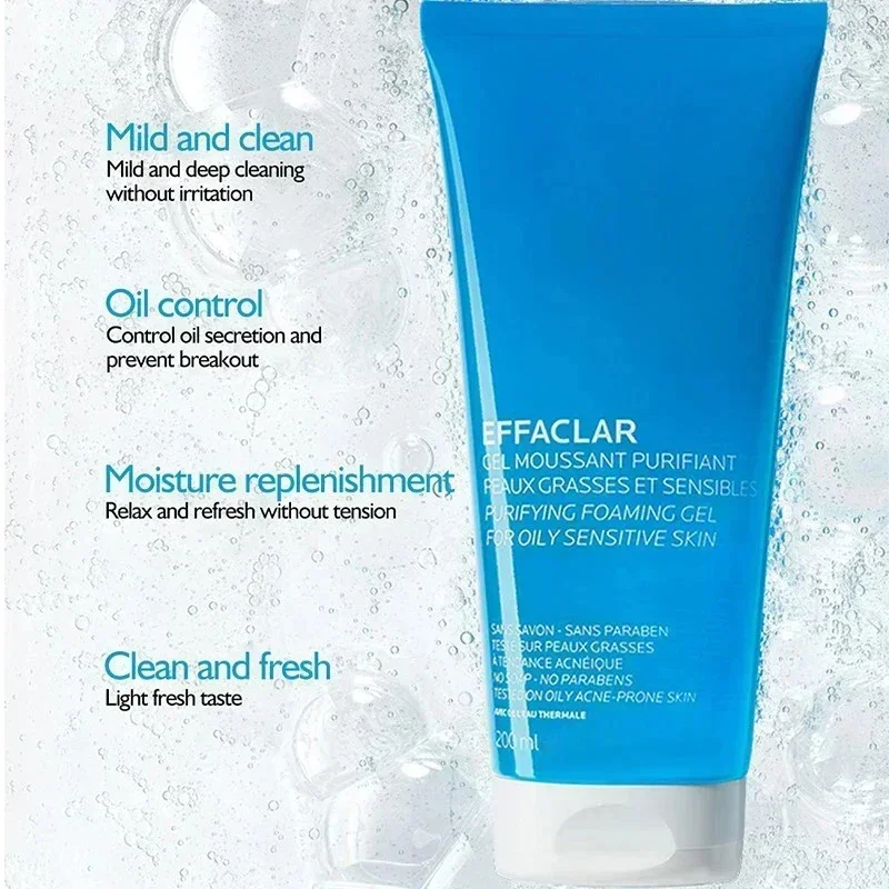 Facial Cleanser Original Effaclar Oil Control Acne Gel Cleanser Gentle Cleansing Purifying Facial Skin Care 200ml