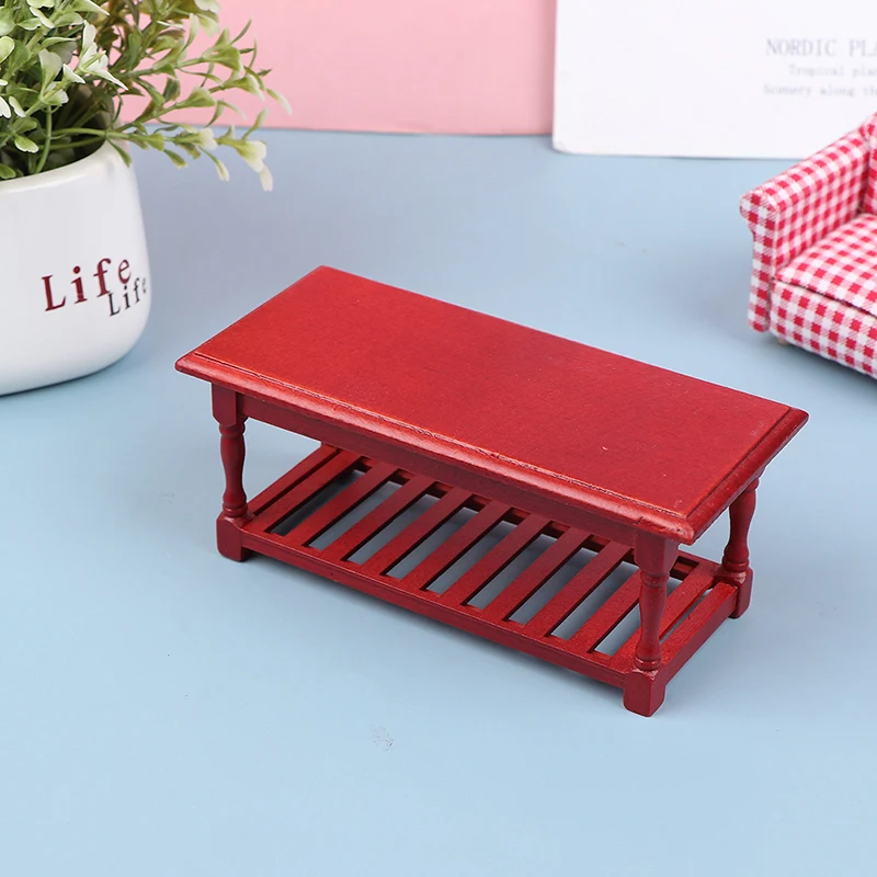 Red Wooden Table 1/12 Dollhouse 3