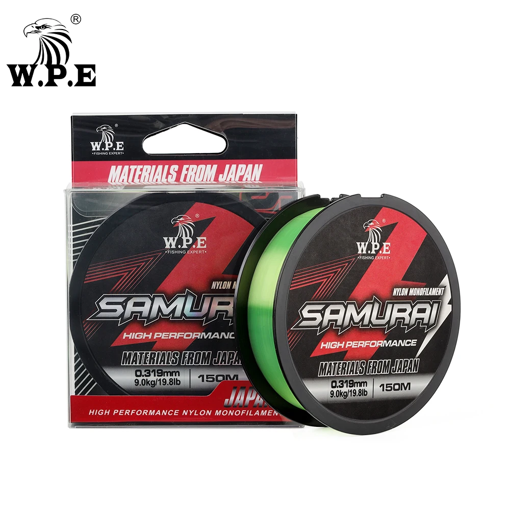 

W.P.E 150m Fishing Line 0.267mm-0.342mm Nylon Line Monofilament Smooth 6.4kg-9.9kg Bass Lure Carp Fishing Line Sinking Main Line