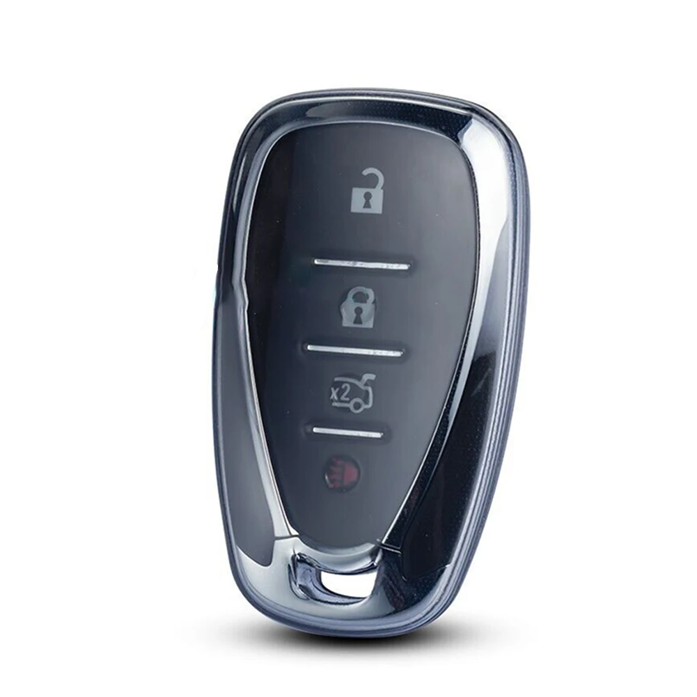 

Fashion TPU Car Remote Key Case Cover Shell Black Transparent For Trax 2017-2023 For Cruze 2017-2020 For Chevrolet Blazer 19-23