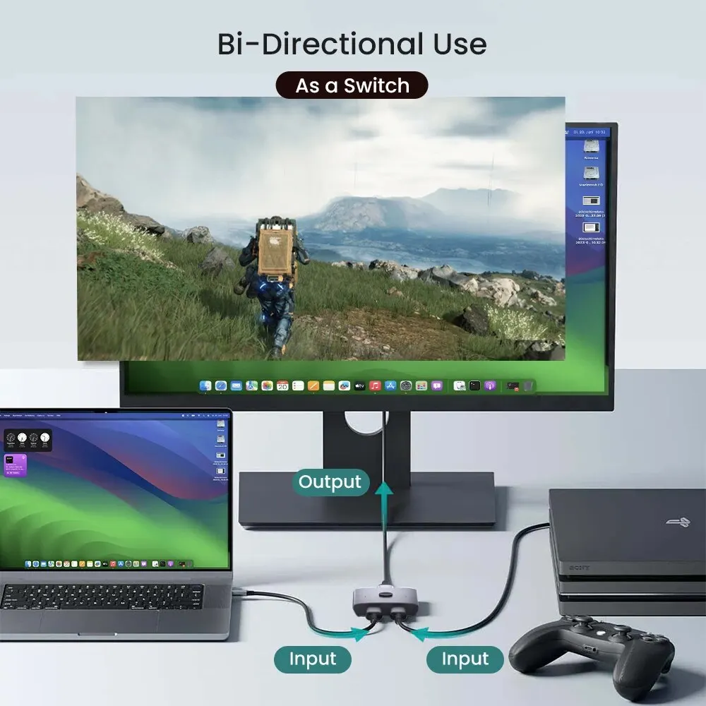 NIERBO 2 in 1 Out HDMI Bidirection Switch 4K@60Hz Splitter Switch Bidirectional HDMI Switcher Manual HD Hub for PC Xbox PS5/4/3 Best Sellers In Consumer Electronics