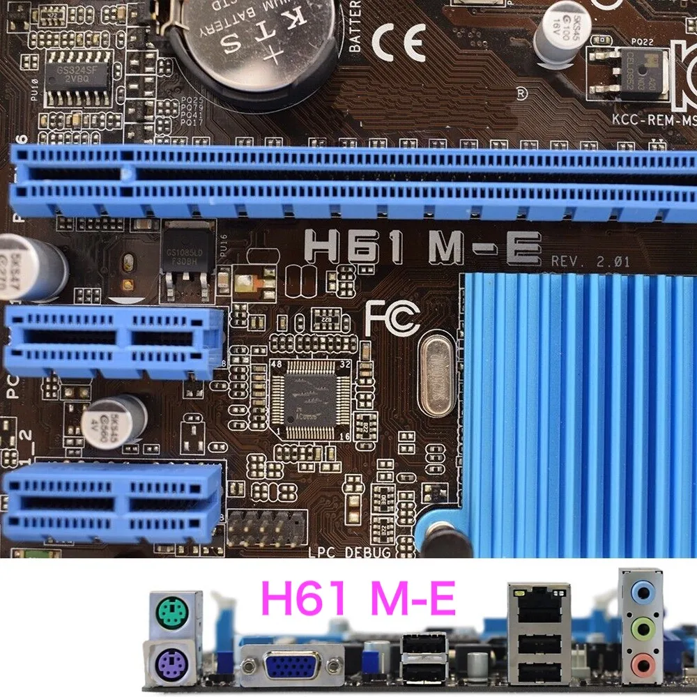 ASUS H61ME Desktop Motherboard H61 VGA USB2.0 LGA 1155 DDR3 Mainboard