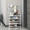 5-layer multifunctional shoe & coat rack, 23.62 inches large capacity, layered storage for tidy space, ideal for home, apartment and dorm 4