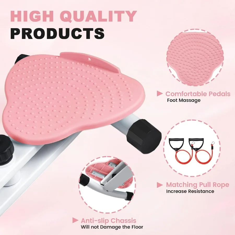 Waist Twister Machine, Ab Twister Board with Resistance Bands - 300 lbs Capacity Home Exercise Equipment for Belly Fat, Core Wor