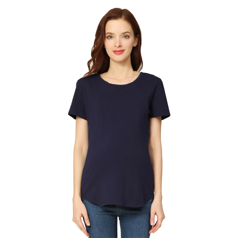 Big Size Short Sleeve Maternity Tee Breastfeeding Clothes Nursing Wear T Shirt Cotton Feeding Tops Drop Shipping 5