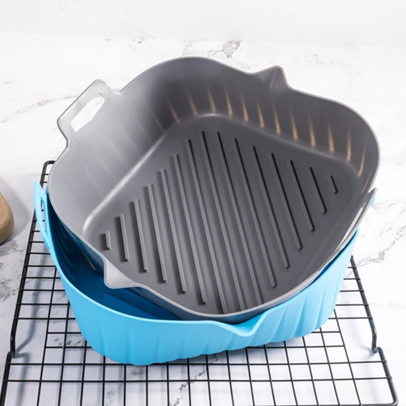 Silicone Basket Pot Tray Airfryer Liner For Air Fryer Reusable Container Kitchen Pan Baking Mold Canister Shape Protector air fryer accessories air fryer liners