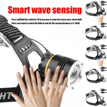 

High Powerful ZOOM Sensor Headlamp P50 Super Bright Outdoor Headlight torch Flashlight USB Rechargeable Light Fishing Light