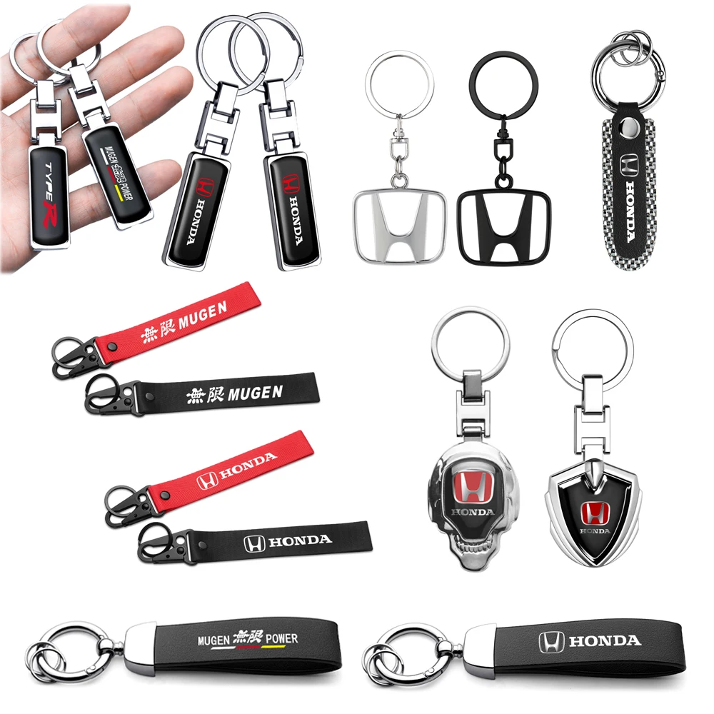 Car Emblem Styling Keyring Keychain Auto Accessories for Honda CIVIC Mugen Fit Pilot Type R Type S Insight XR-V CR-V UR-V car keychain