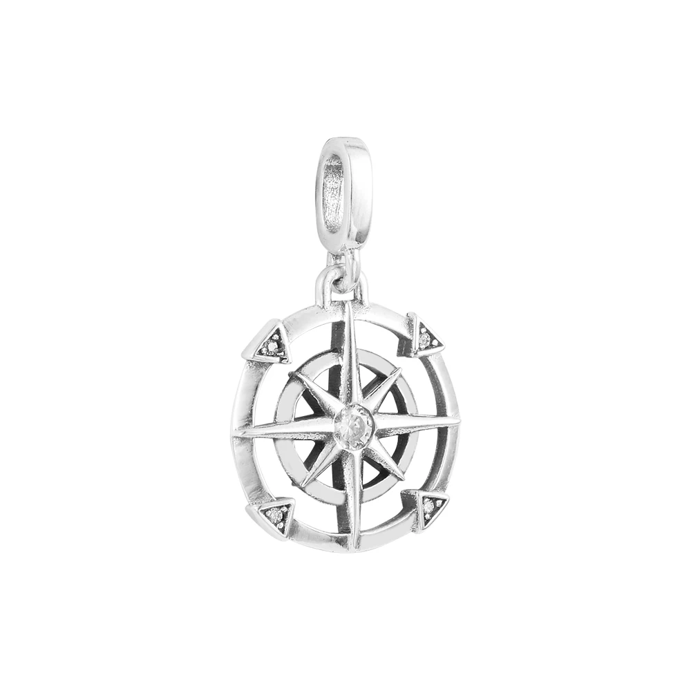 

ME Compass Medallion 2.5mm New IN Friends Mother Kids Women Sterling Silver Female Love Bracelets Charms for Jewelry Making