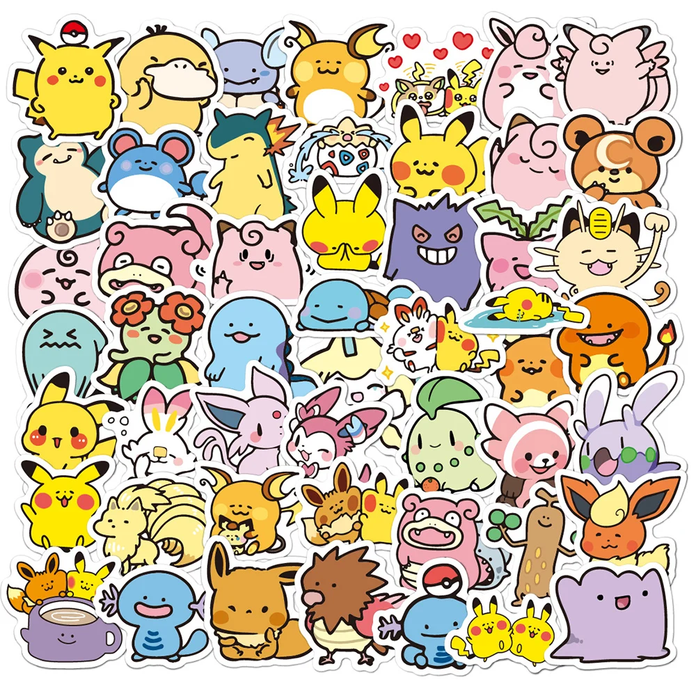 10/30/50/100pcs Cute Anime Pokemon Pikachu Gengar Stickers Kawaii Cartoon Kids Sticker Toy Phone Notebook Laptop Graffiti Decals 2