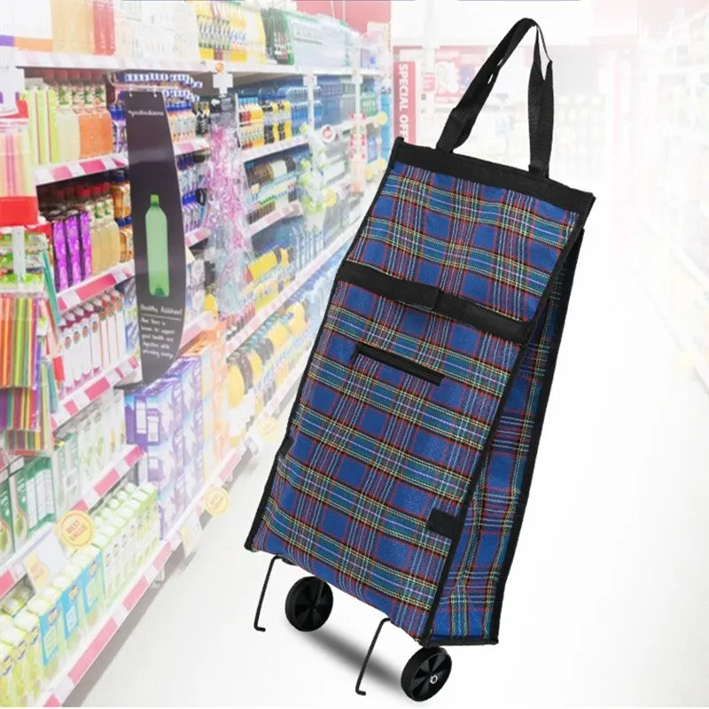 Portable Folding Reusable Shopping Bags Small Pull Cart Buy Shopping On Wheels Bags Buy Fruit Vegetables Bag Food Organizer