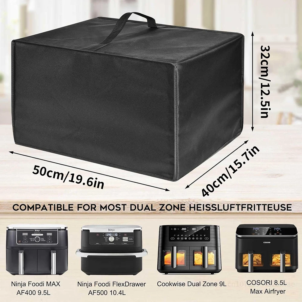 Kitchen Dust Cover Air Fryer Hood Air Fryer Cover Heat Resistant Waterproof Dustproof Protective Cover for Ninja AF400EU/AF500EU Nylon Dust Kitchen Tools