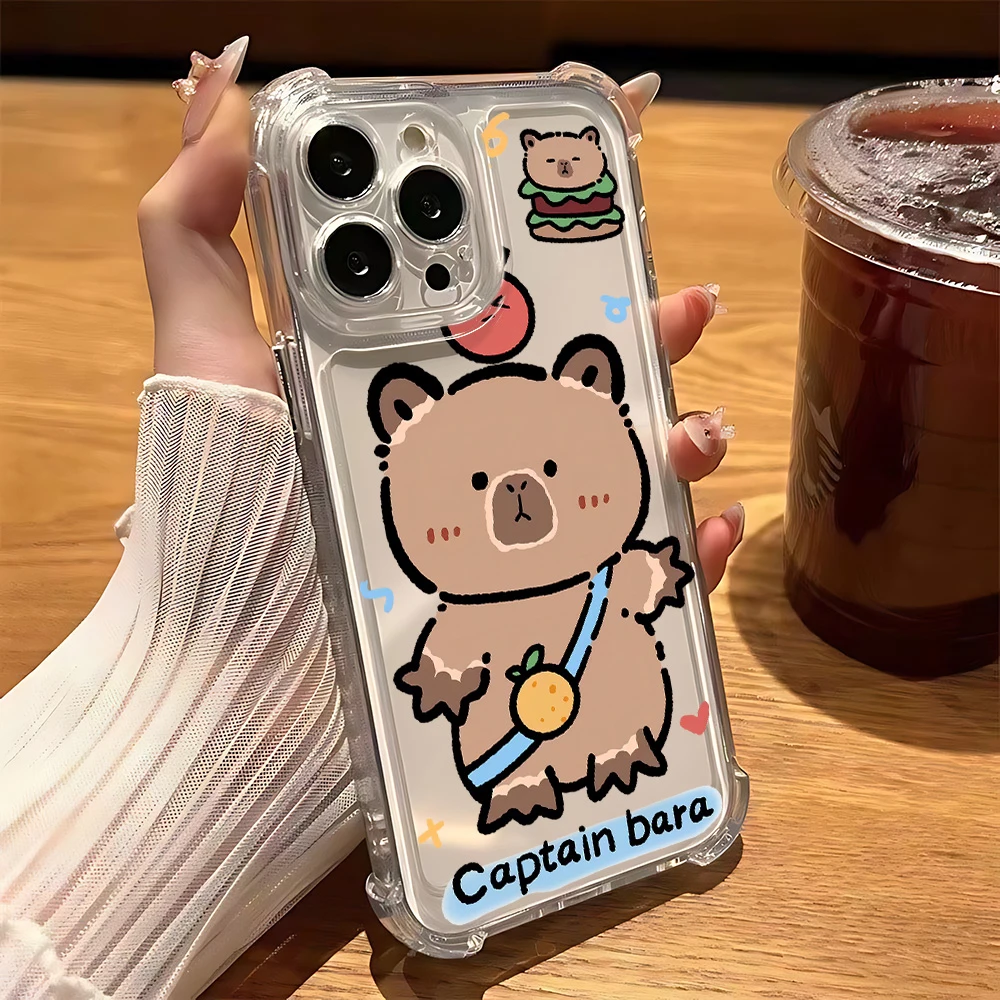 Capybara Cartoon Clear Anti-Fall Phone Case