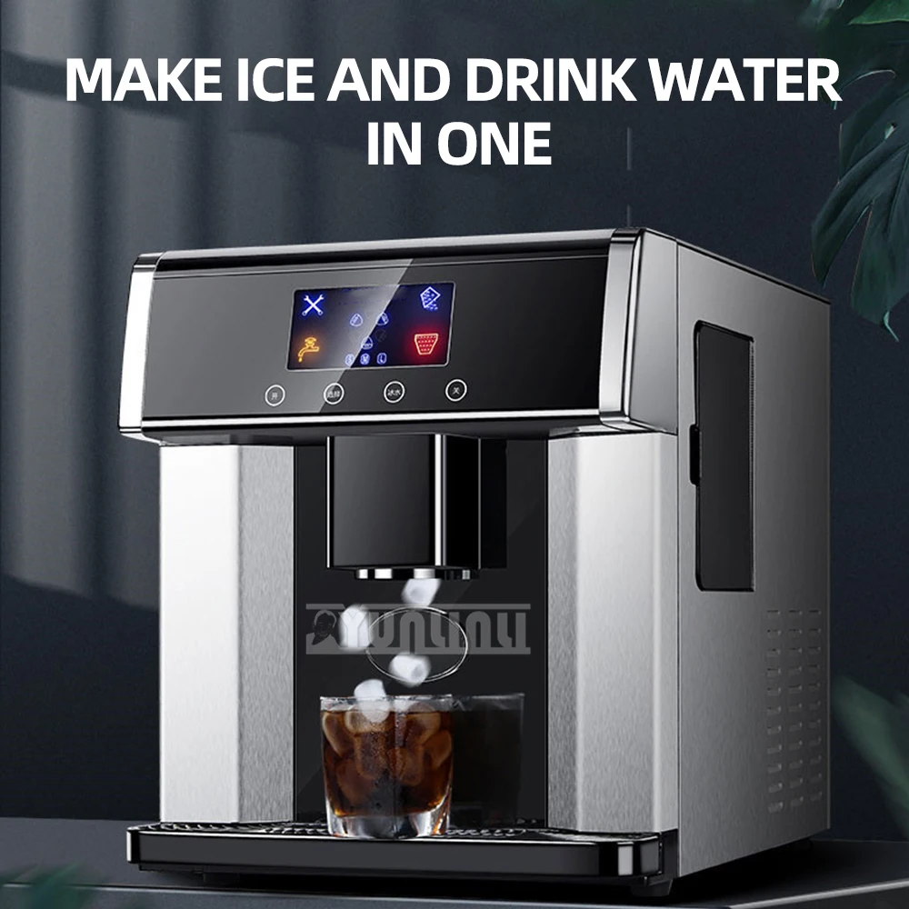 15kg/24H Commercial Automatic Ice Cube Maker Household Portable Stainless Steel Ice Maker