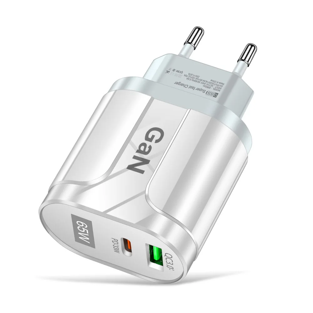 PD 65W Fast Charge Adapter For Laptop MacBook Pro Type-C Quick Charger For Apple iPhone 11 12 13 Pro iPad Huawei Xiaomi Samsung