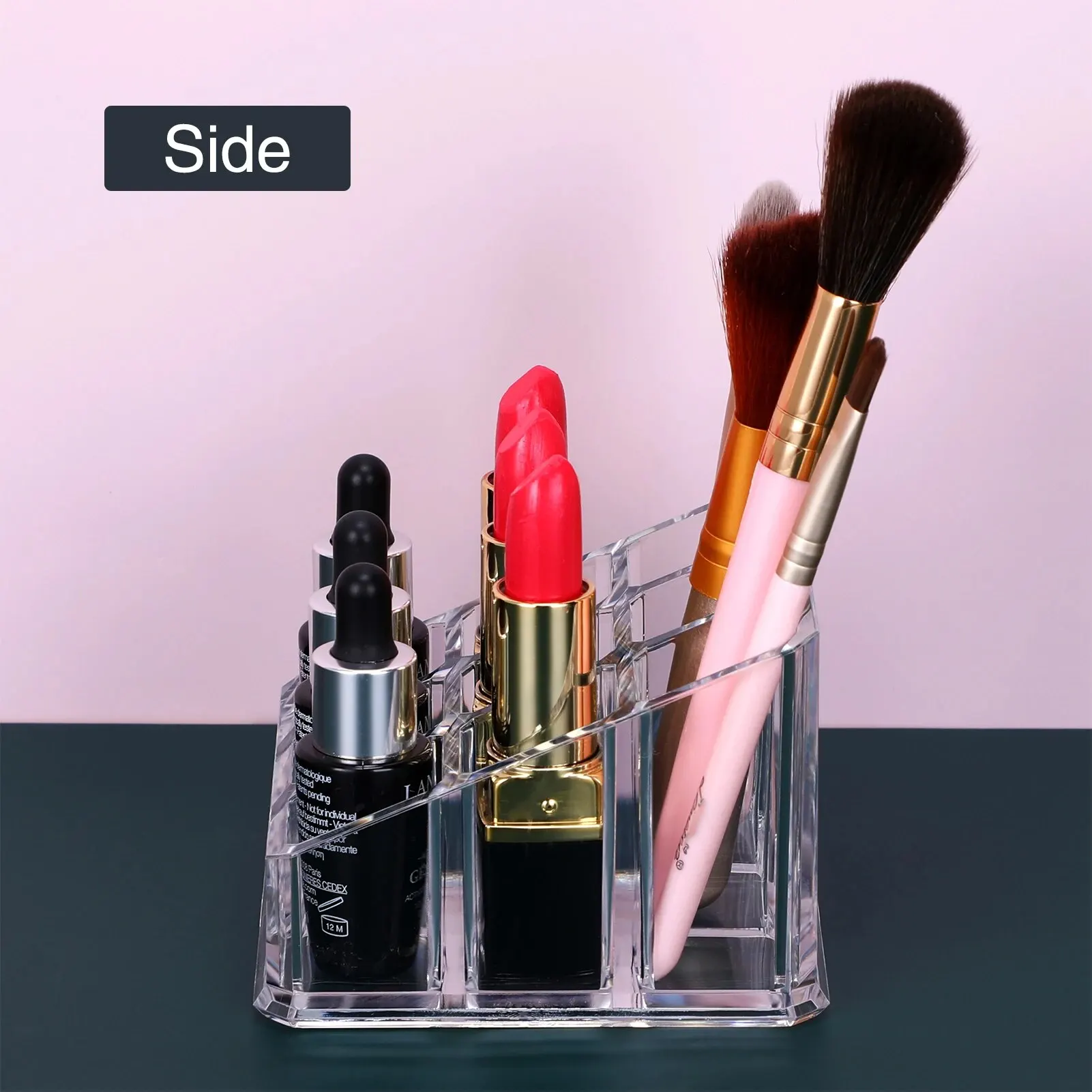Lipstick Storage Box 1PC 9-grid Lipstick Storage Box Desktop Transparent Lip Gloss Storage Box Display Rack Minimalist Lipstick Rack