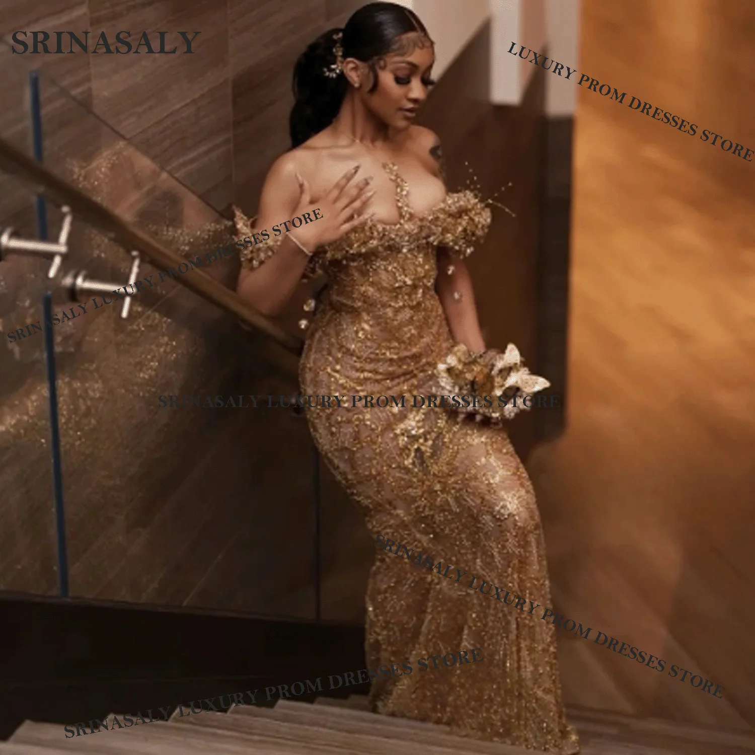 Customized Sparkly Diamond Long Mermaid Prom Dresses Luxury For Girls  Jewelry Beading Sleeveless 2025 Formal Evening Gown Robe - AliExpress 320