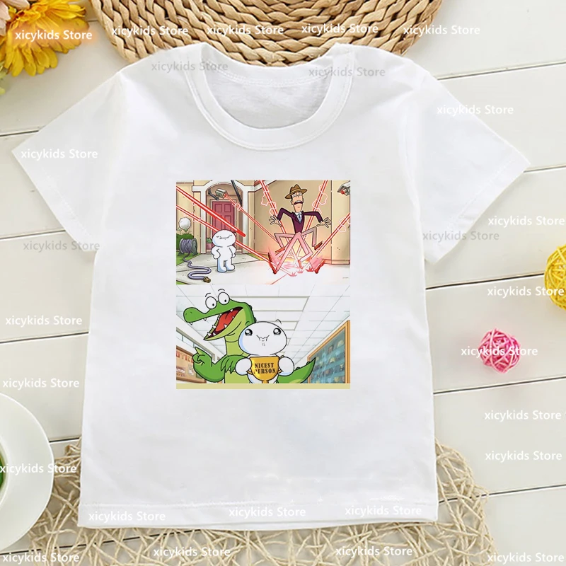 Funny boys t-shirt cartoon Oddballs animation printed children tshirt  fashion casual boys clothes cute girls t-shirt white tops - AliExpress