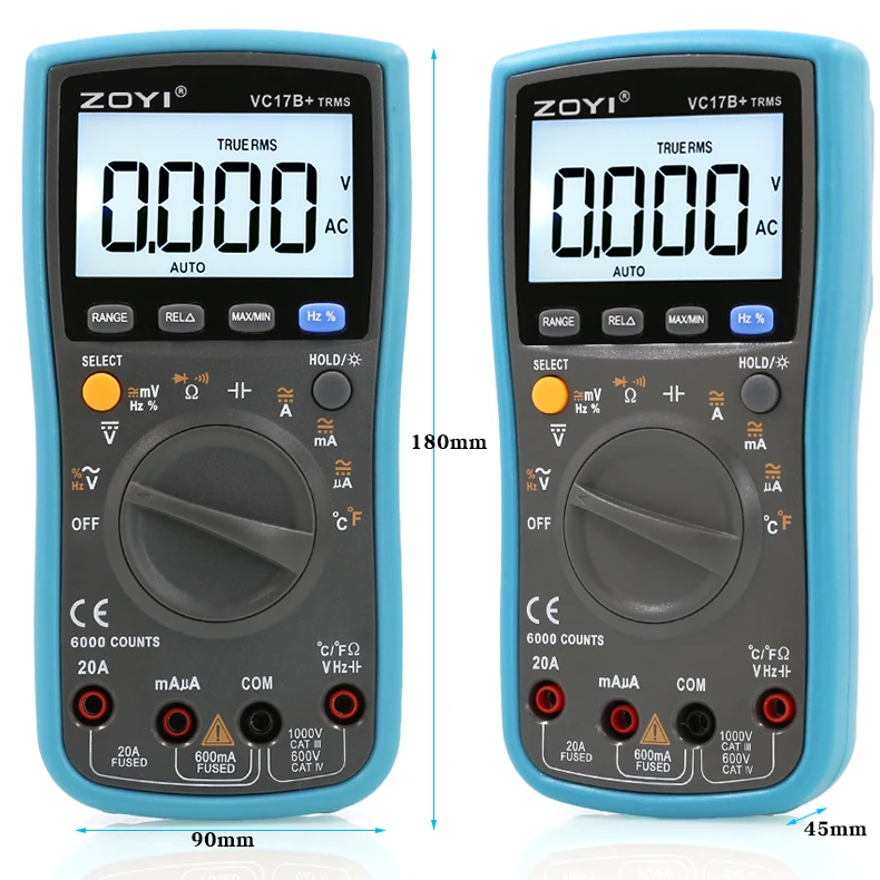 ZOYI ZT-17B+ electrical multimeter high precision digital display smart home capacitance meter