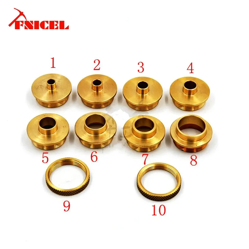 10PCS Brass Router Plate Guide Bushings + Round Base bottom Plate For Woodworking Trimming Machine Router Table Insert