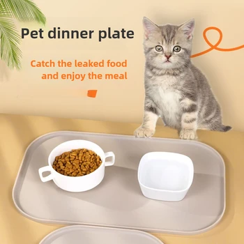 Anti-dirty Mats for Cats Non-slip Easy to Clean Supplies Wash With Water Proof for Cats Home Food Grade Silicone Pad Pet