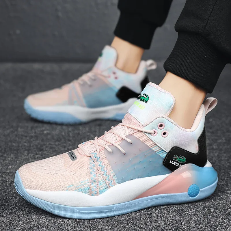 

Couple of new battle wear-resistant shock absorption mesh basketball shoes men and women running shoes casual shoes