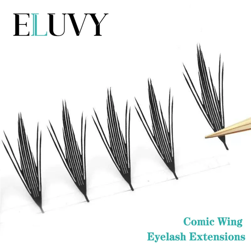 ELUVYComic Pteris Lashes Feather Shape Eyelash Natural Russian Volume Makeup Lashes C/D/CC Curl Mix 8-15mm Eyelashes eyelash extensions fake eyelashes eyelash extension eyelash extension lashes false eyelashes eyelash makeup tools