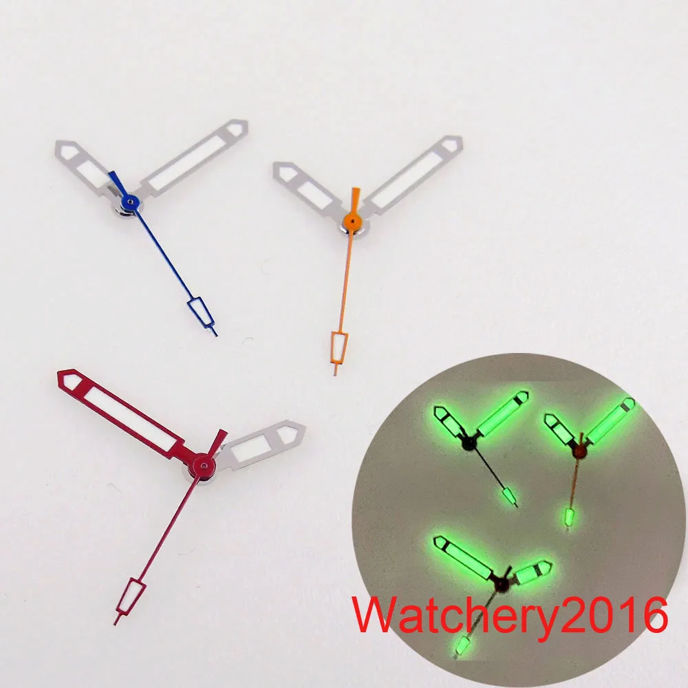 야광 시계 핸드, 실버, 레드, 오렌지, 블루 핏, NH35, NH36, DG 2813, 미요타 8215, 오토매틱 무브먼트 