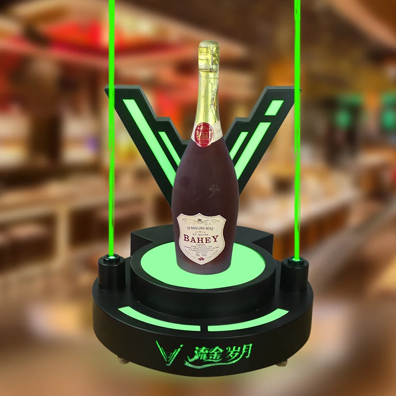 Luminous Bar Wine Bottle Display Device Rechargeable Flash Wine Champagne Base Green Laser Light VIP Bottle Display Stand