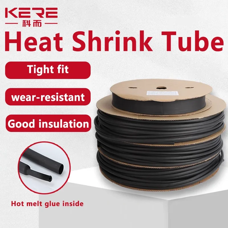 10/50/100M 3:1 ความร้อนหดหลอดกาว Thermoretractile ท่อหดความร้อน Dual Wall อัตราส่วน 3:1 กาวเรียงราย 2.4-25.4 มม. 1