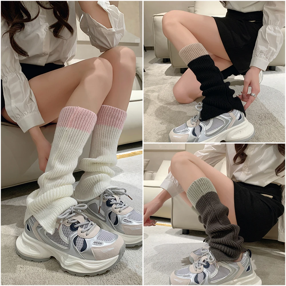 

Striped Hollow Out Knitted Sock Cover Hot Girl Leg Warmers Y2k Porous Calf Sleeve Millennium Style Loose Leg Covers Sexy JK Sock