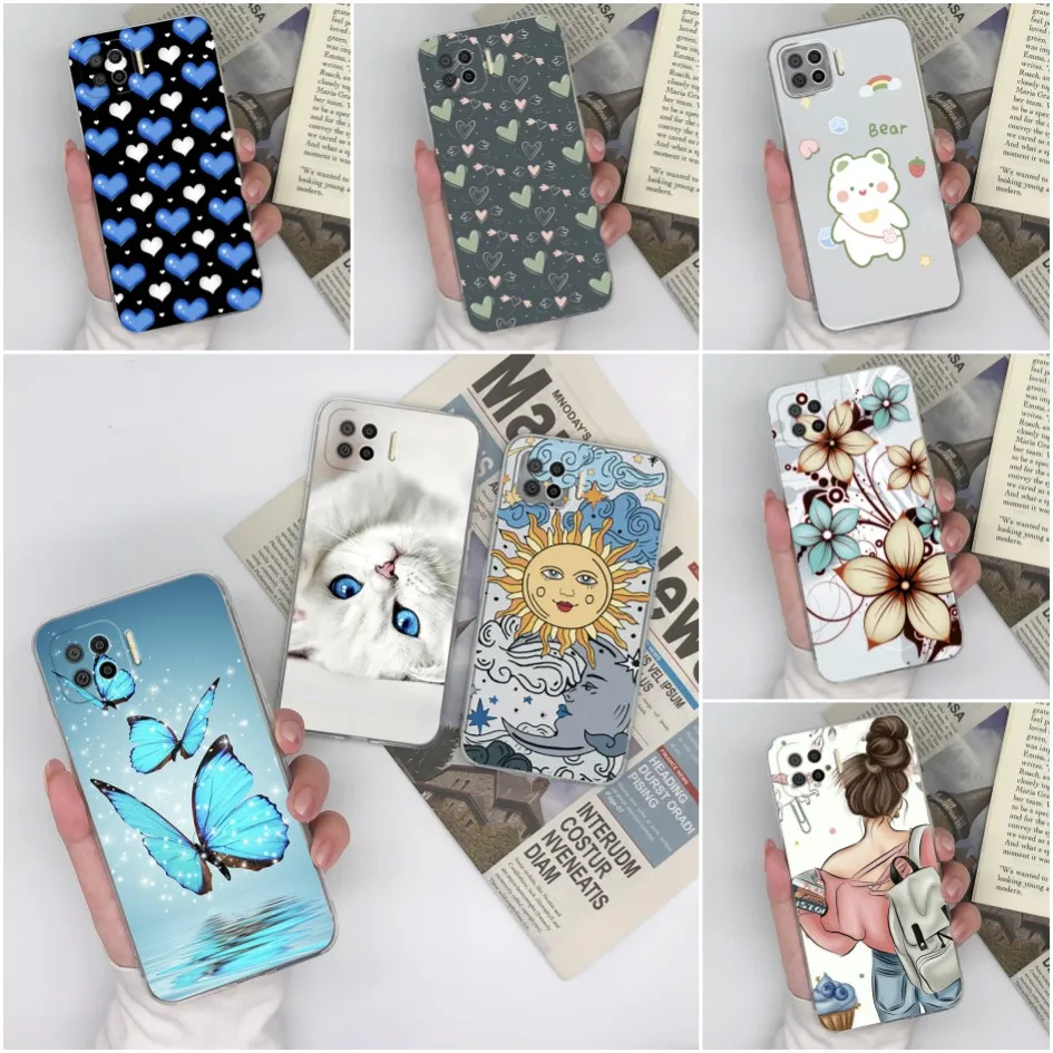 Per Oppo F17 F17 Pro Custodia Protettiva Trasparente In Silicone Morbido Tpu Antiurto Shell Butterfly Per Oppo F 17 Pro Coque Capa