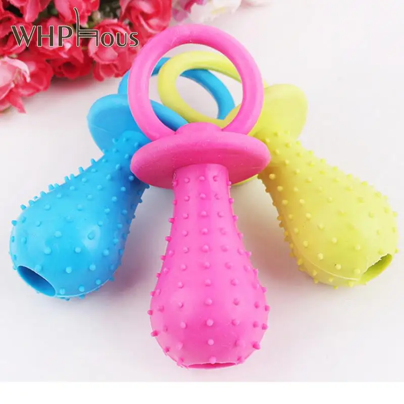 

Pacifier Rubber Toys for Dogs Pet Cat Puppy Chew Toys Pets Dogs Pets Products Dog Games Sound Squeaker 4x9.5cm
