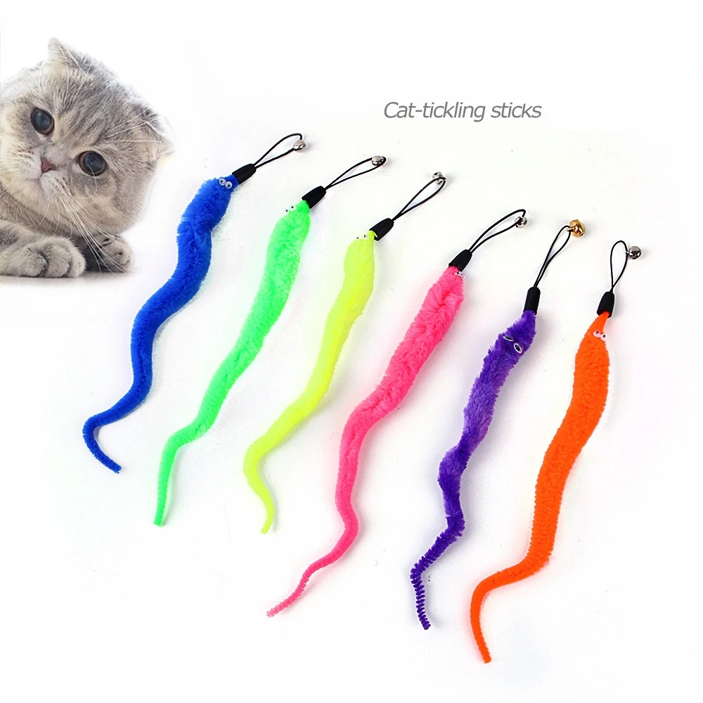 Repuestos Para Varita De Gato - 8 Gusanos De Felpa, Suaves Y Seguros, Para Jugar Con Tu Mascota