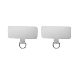Stainless Steel Anti - Lost Phone Lanyard Clip with Ultra - Thin Tether Tab (2Pcs Metal Silver)