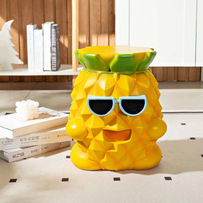 

Cute cartoon pineapple stool Internet celebrity ins style living room decoration ornaments, small coffee table, leisure stool, r