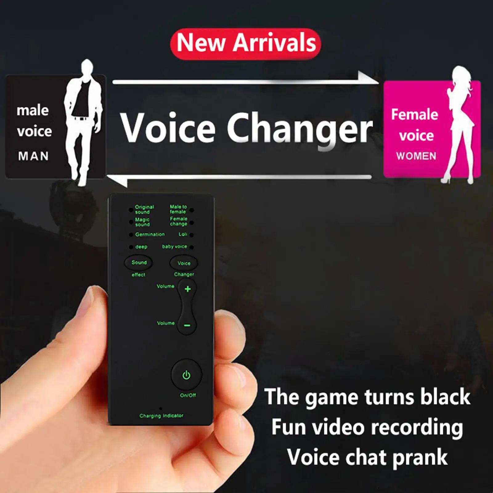 Microphone Voice Changer Mini Microphone Voice Disguise Beautification Handheld Changer for PC Computer Switch Kids