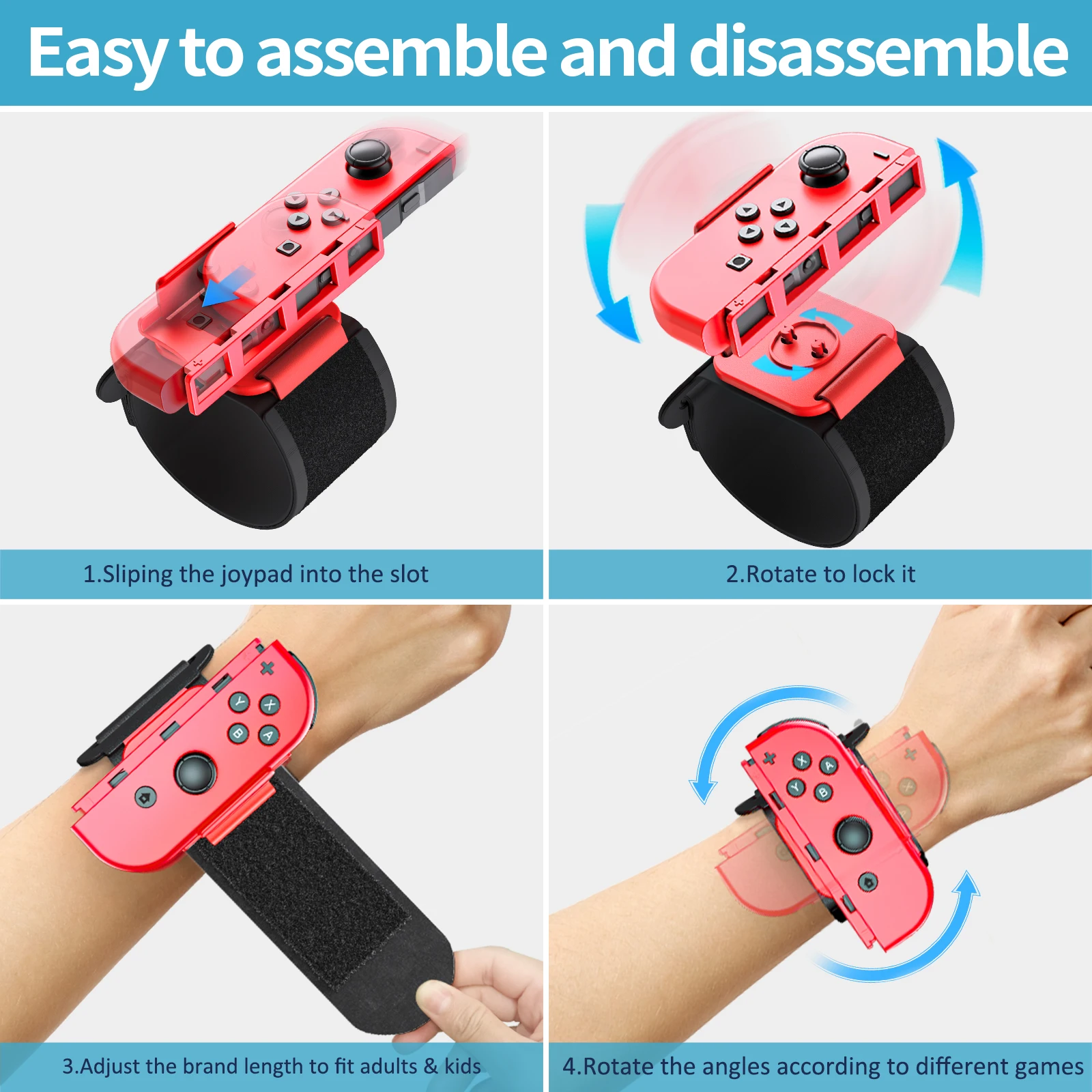 OIVO for Switch Adjustable Just-Dance Wrist Bands for Joycon Controller Elastic Hand Strap Nintendo Switch Game Accessory
